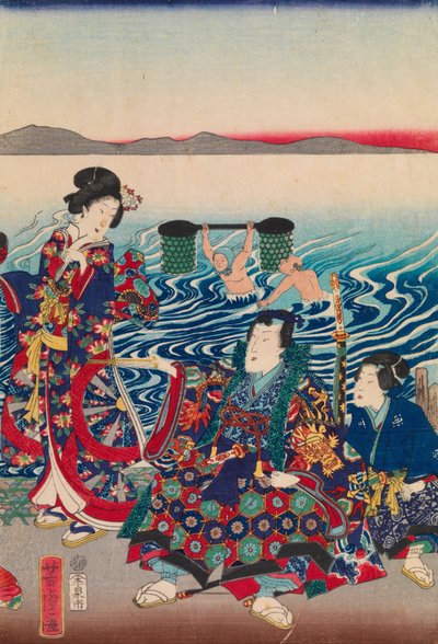 Genji Crossing the Oi River by Utagawa Yoshitora